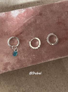 蓝色水滴耳扣Jennie同款耳骨钉
