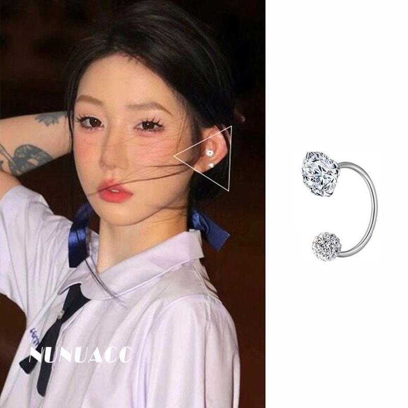 薛小婉同款闪钻小星球耳蜗钉耳环