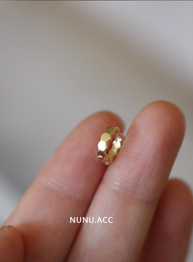 NUNU蜂窝六角光面纯银耳扣耳骨环