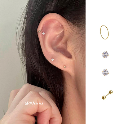 超mini简约百搭耳骨钉锆石耳骨环