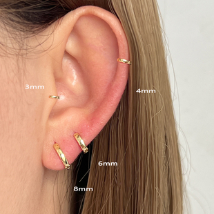 NUNU 睡觉不用摘s925纯银超mini光面素圈耳骨环小耳朵边缘耳饰女