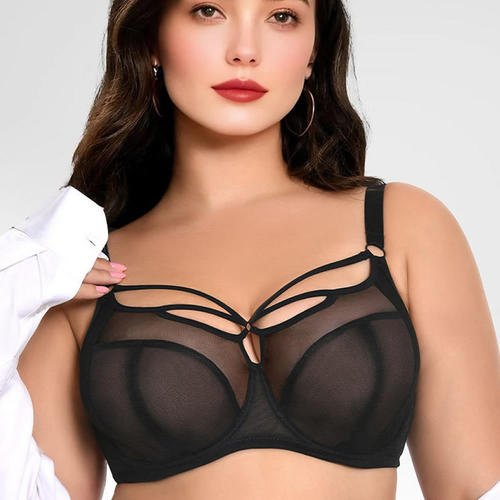 大码内衣大罩杯超薄透明网纱文胸