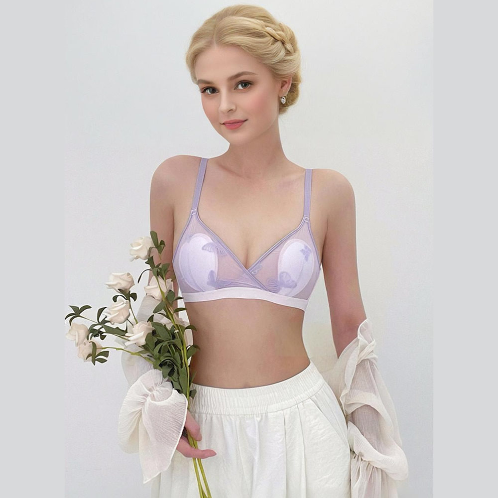三角杯内衣女超薄款透明透气性感蕾丝美背大胸显小显瘦聚拢文胸罩,女士内衣/男士内衣/家居服,文胸,淘宝优惠券,粉丝福利购,淘宝优惠卷