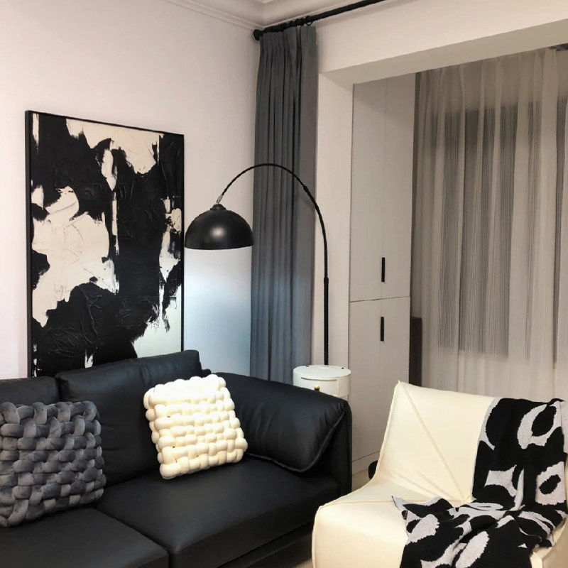 美女轮廓抽象黑白简约现代风客厅装饰画沙发背景墙挂画极简高级感