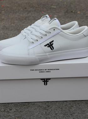 纯白色FALLEN滑板鞋皮鞋面柔软舒适耐磨PRO男女BMX低帮板鞋
