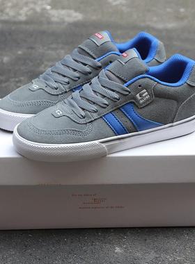 浅蓝色GLOBE低帮男滑板鞋反毛皮运动耐磨防滑减震BMX鞋Ollie尖翻