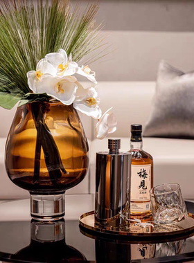 现代简约玻璃花瓶装饰摆件