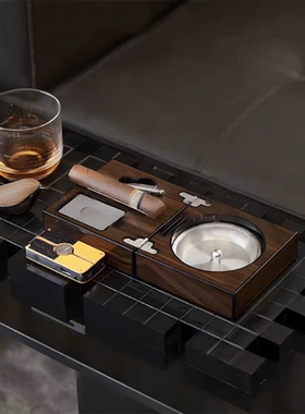 现代轻奢实木仿真雪茄洋酒杯摆件