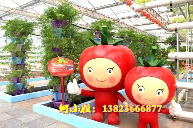 农业产业园迎宾仿真玻璃钢西红柿雕塑像卡通番茄人物小哥女孩公仔