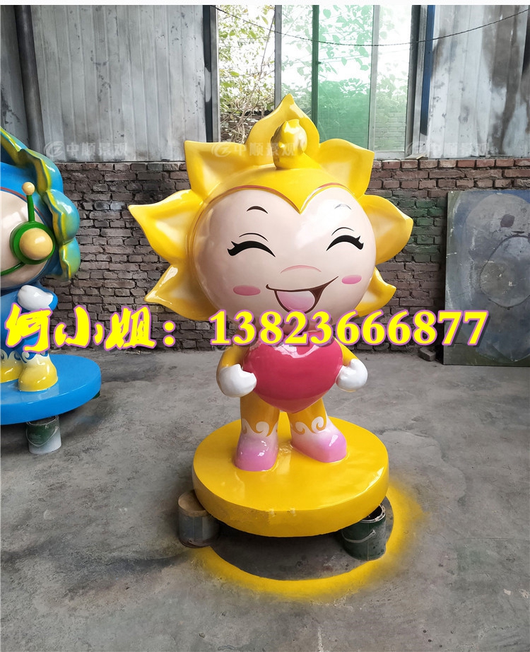 游乐场户外景观装饰玻璃钢卡通公仔形象定制福娃吉祥物人物偶模型