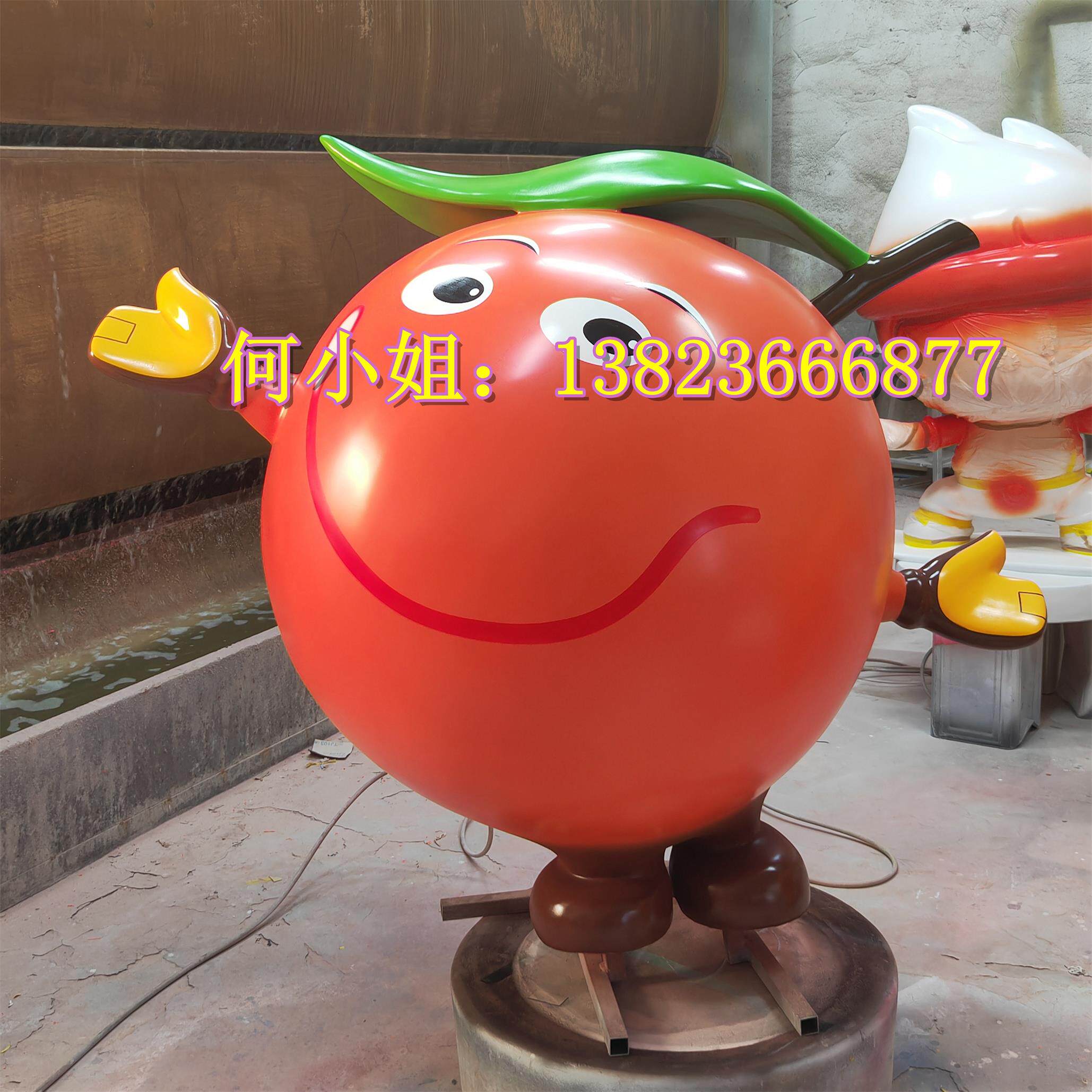 农场果园打卡拍照橘子玩具模型玻璃钢柑橘蜜桔子雕塑卡通人偶娃娃