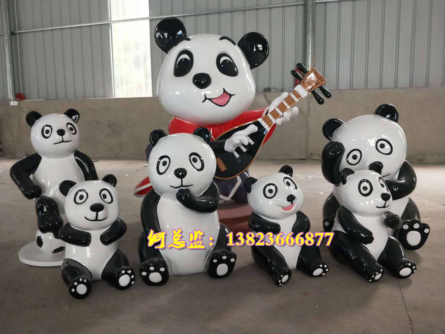 动物主题公园模型楼盘几何切面玻璃钢电影角色动漫功夫熊猫雕塑像