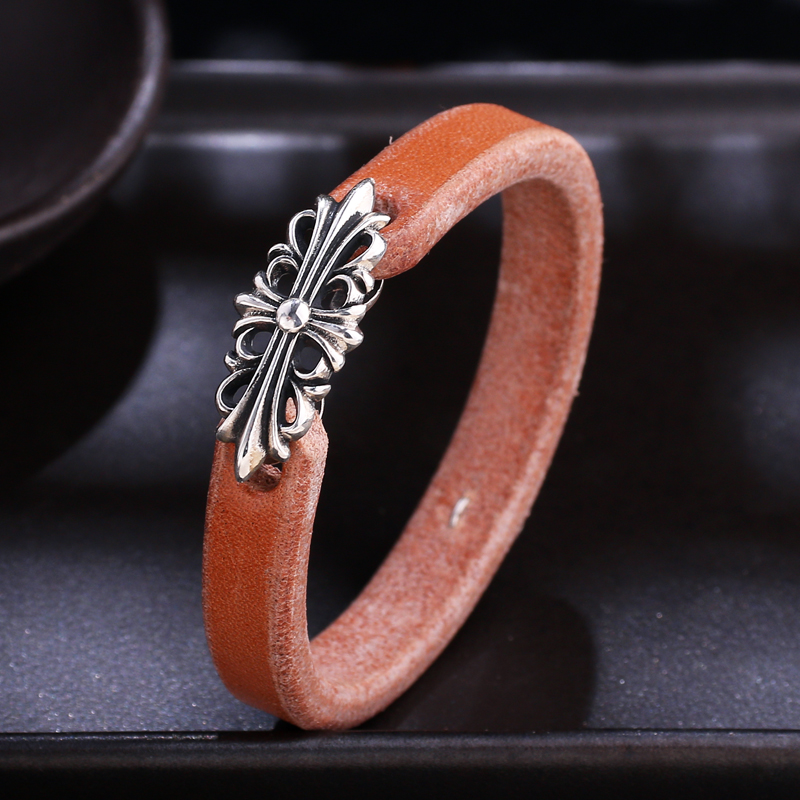 日本枥木鞍革无缝手镯女男皮手环