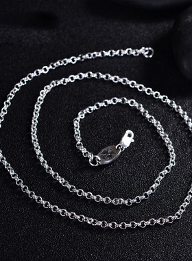 天使之愿S925银饰品男生项链男银长项链圆圈链