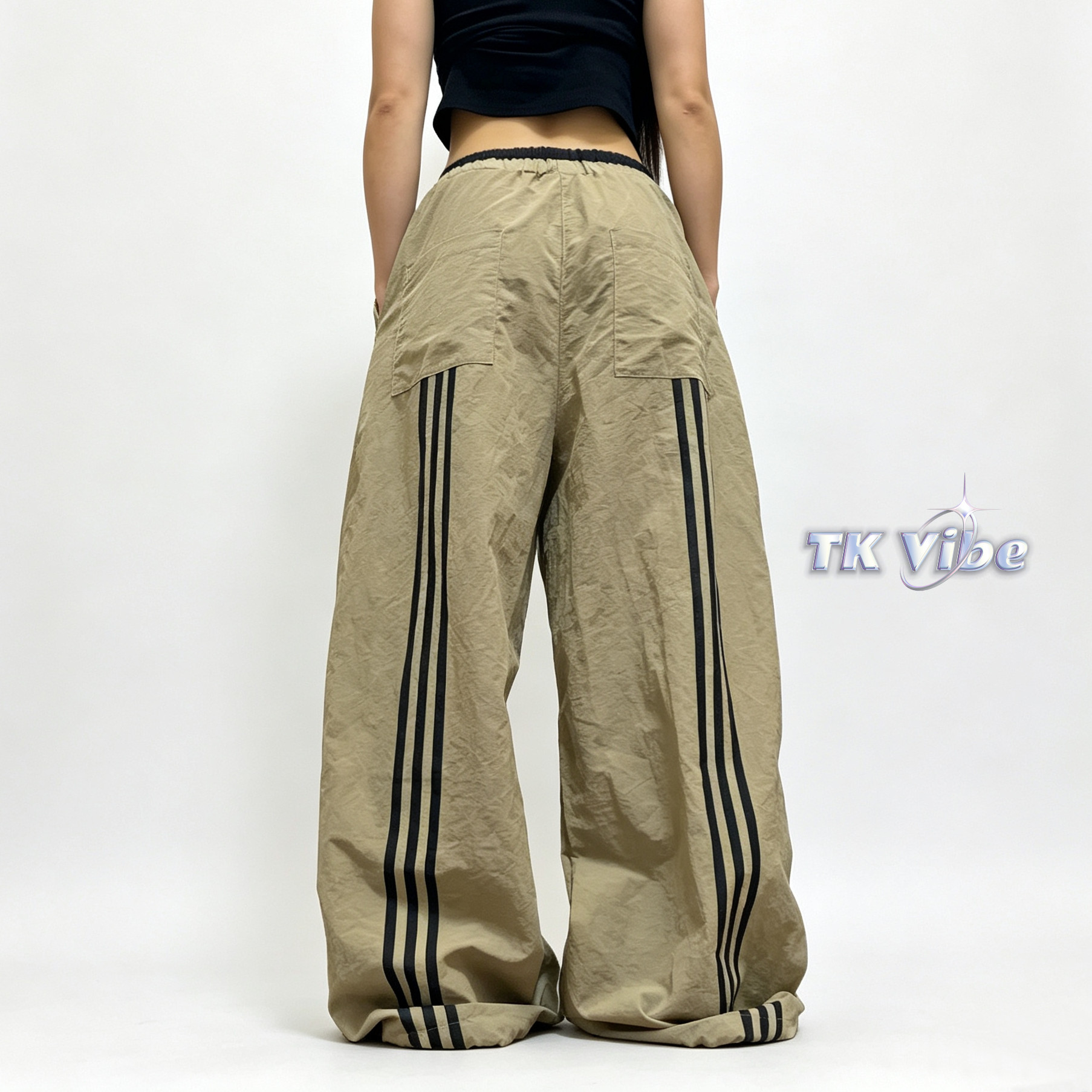 TK服饰TKVibe双腰头卡其卫裤