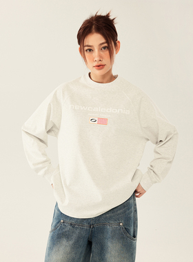 SOSER秋冬插肩袖长袖T恤美式复古情侣潮牌重磅纯棉宽松打底衫男女