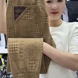 帅 网红潮牌束脚弹力哈伦裤 外贸原单尾货大牌男士 欧货千鸟格休闲裤