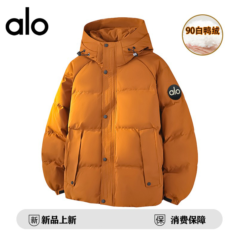 官方奥特莱斯】品牌折扣 情侣冬季连帽羽绒服男90白鸭绒休闲外套