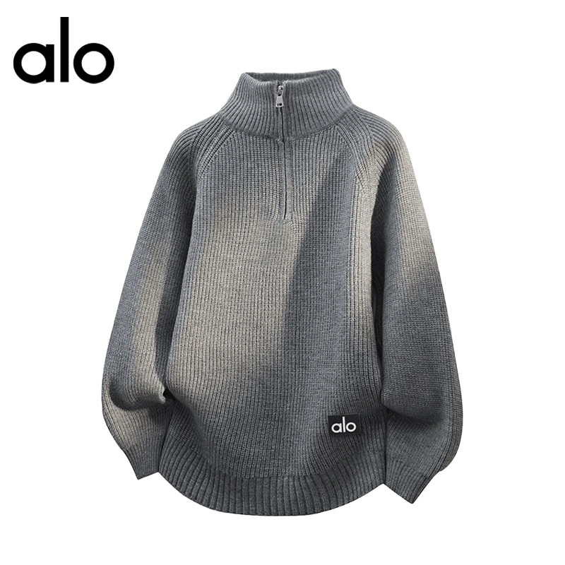 【官方奥特莱斯品牌折扣情侣秋冬季半高领毛衣男女宽松潮牌针织衫