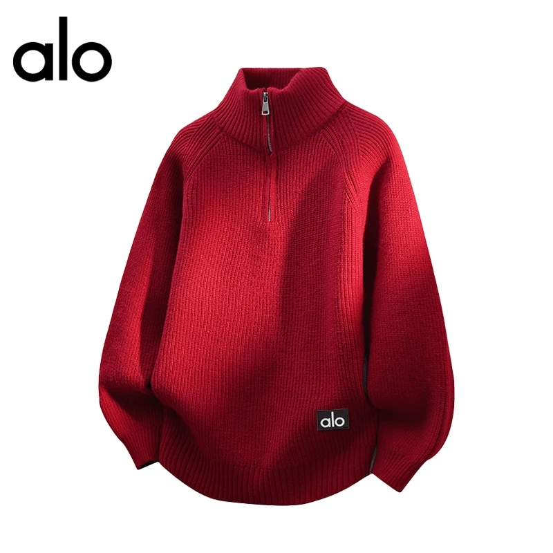 【官方奥特莱斯品牌折扣情侣秋冬季半高领毛衣男女宽松潮牌针织衫