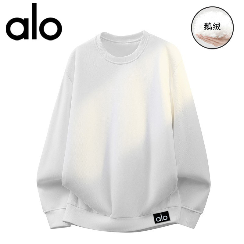 官方奥特莱斯】品牌折扣 秋冬季情侣保暖纯色圆领休闲男内搭卫衣