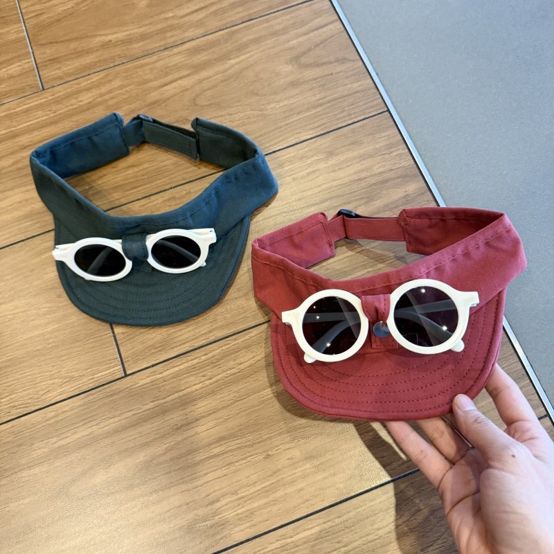 婴儿帽子夏季简约洋气空顶帽出游遮阳男女宝宝可拆卸眼睛防晒帽潮