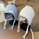 宝宝帽子秋冬季 针织帽撞色加棉保暖护耳帽男女童毛线帽潮 韩国时尚