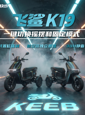 快步不倒翁三轮电动车外卖专用一键切换摇摆爬坡王高速电摩飞鲨