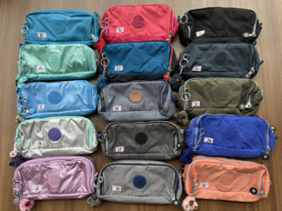 Kipling 90色猴子包多花色轻便休闲耐用三层拉链笔袋化妆包K13564