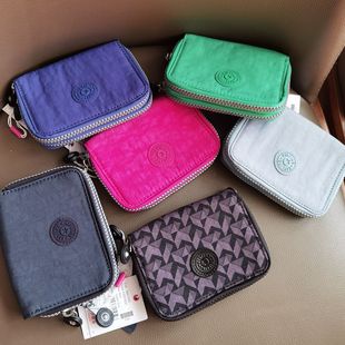 凯浦林Kipling正品 Abra双拉链短款钱包零钱包K16057实用女包轻便