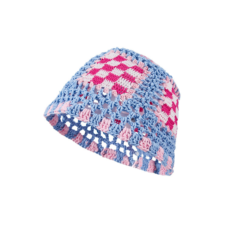 【8折】小黄香蕉手钩棋盘格帽子女原创小多巴胺甜酷针织毛线盆帽,服饰配件/皮带/帽子/围巾,帽子,淘宝优惠券,粉丝福利购,淘宝优惠卷