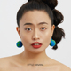 小黄香蕉原创蓝色耳饰立体地球仪耳环小众设计感独特耳夹女无耳洞