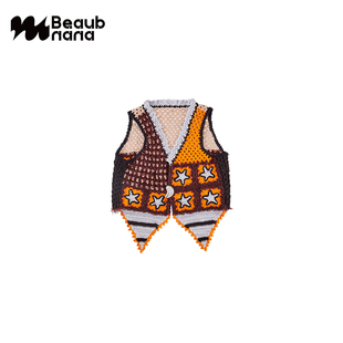 【8折】小黄香蕉手钩星星马甲女外搭薄款镂空秋季叠穿上衣