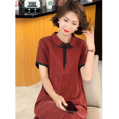 迪芬璐嘉气质复古香云纱连衣裙女