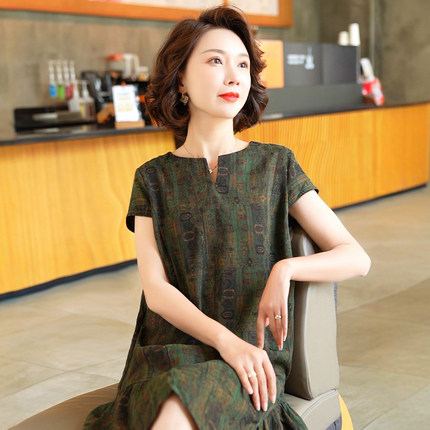 2025香云纱真丝连衣裙女气质复古小个子杭州桑蚕丝裙子夏季新款