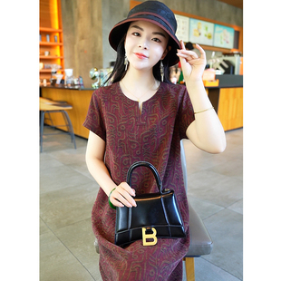 2025夏季新款正宗杭州真丝香云纱连衣裙女气质复古非遗桑蚕丝裙子