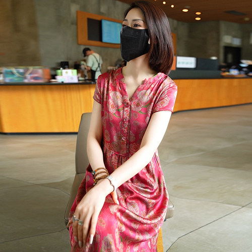 迪芬璐嘉真丝桑蚕丝连衣裙女