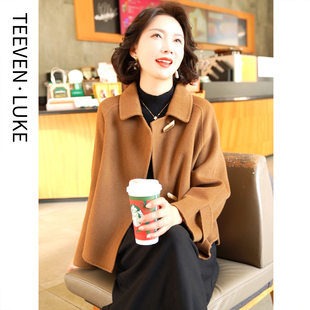 2025秋冬新款双面呢羊毛大衣女气质短款气质毛呢外套西服百搭显瘦