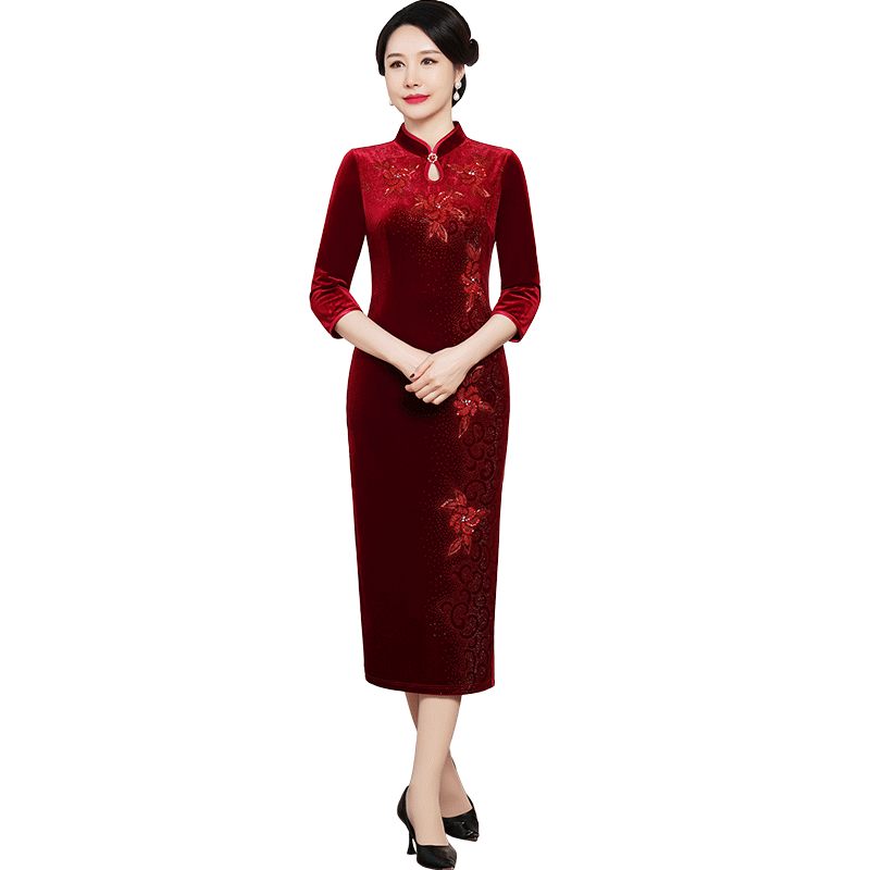 迪芬璐嘉喜婆婆婚宴礼服改良旗袍