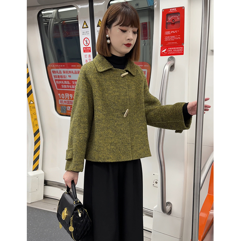 迪芬璐嘉羊毛双面呢韩版毛呢外套