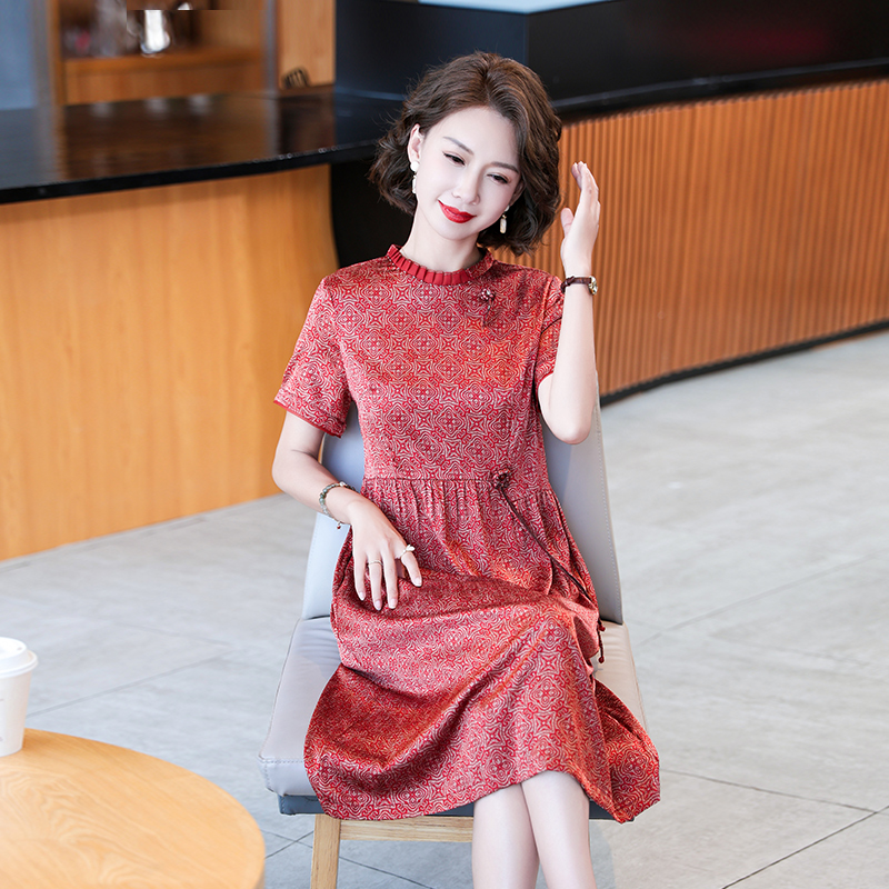 2025夏季新款桑蚕丝杭州丝绸真丝连衣裙中国风古典气质修身裙子女