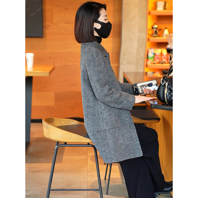 迪芬璐嘉韩版休闲羊毛大衣