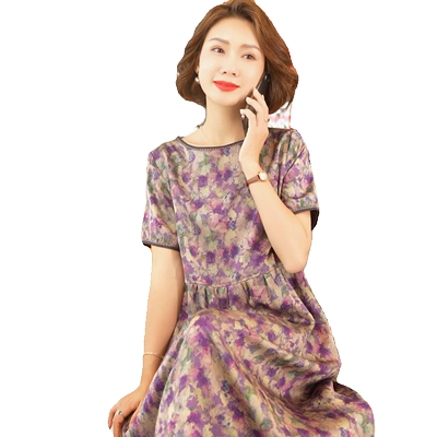 迪芬璐嘉气质时尚真丝连衣裙女