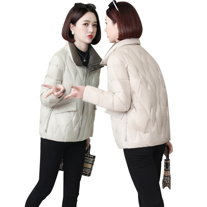 迪芬璐嘉时尚韩版羽绒服女白鸭绒