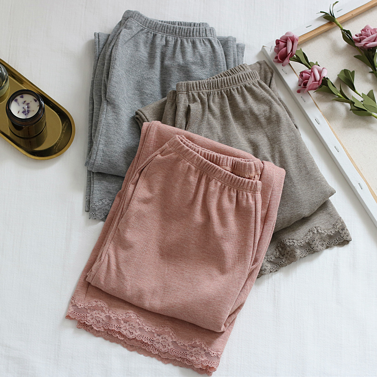 莫代尔棉女保暖宽松阔腿裤家居裤