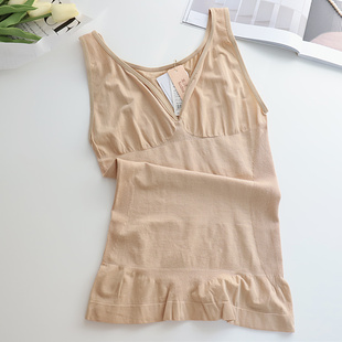 塞德纳薄款美体收腹背心莫代尔无缝透气V领紧身打底衫无袖上衣女