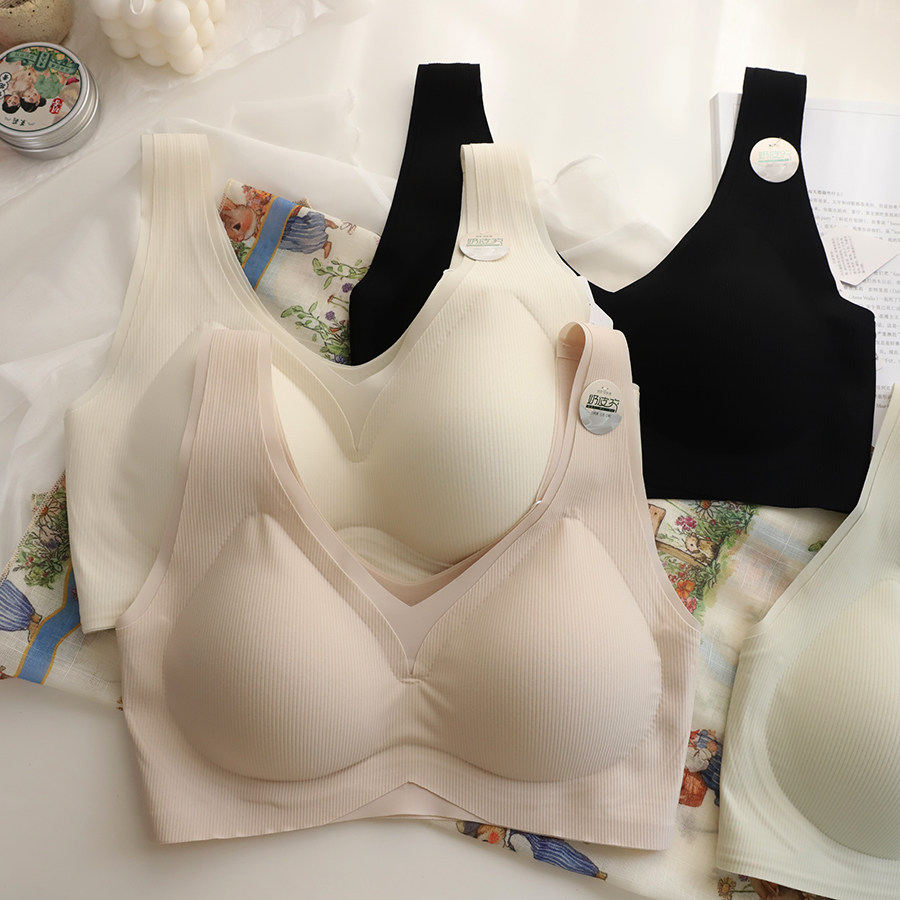 春夏爽滑冰丝超柔奶皮衣无痕螺纹背心内衣固定薄杯收副乳文胸美背,女士内衣/男士内衣/家居服,文胸,淘宝优惠券,粉丝福利购,淘宝优惠卷