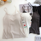 桑蚕丝莫代尔棉薄长款 女 吊带固定文胸弹力打底内衣防走光家居大码