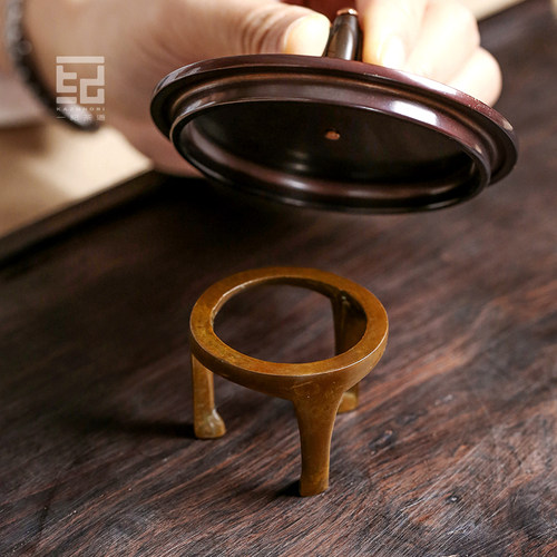 一纪中式三脚铜茶壶盖紫砂壶复古