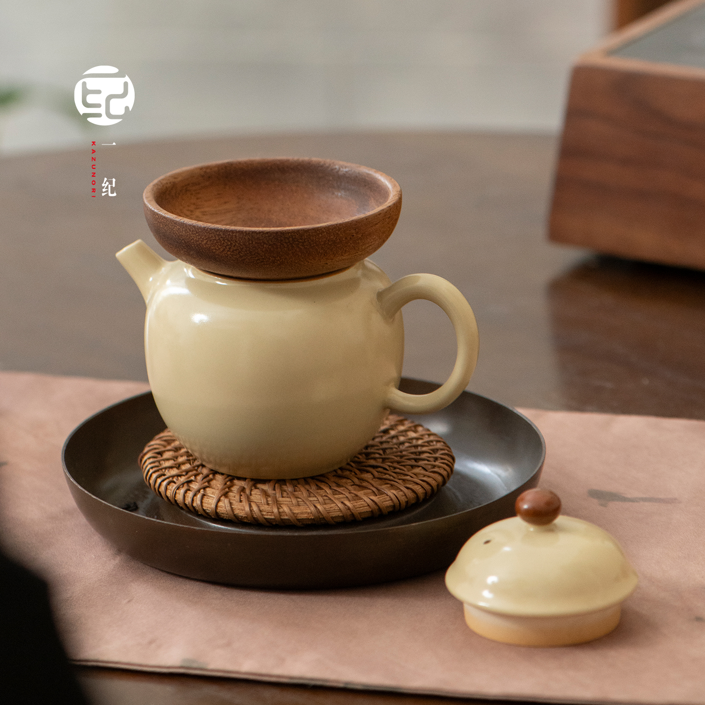 一纪实木迷你紫砂壶茶滤投茶器